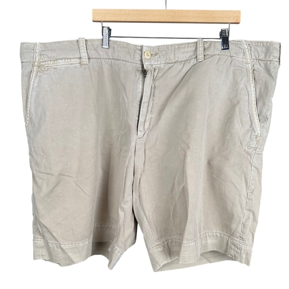 Polo Ralph Lauren Mens Khaki Chino Shorts Tan Flat Front Size 48 Big & Tall